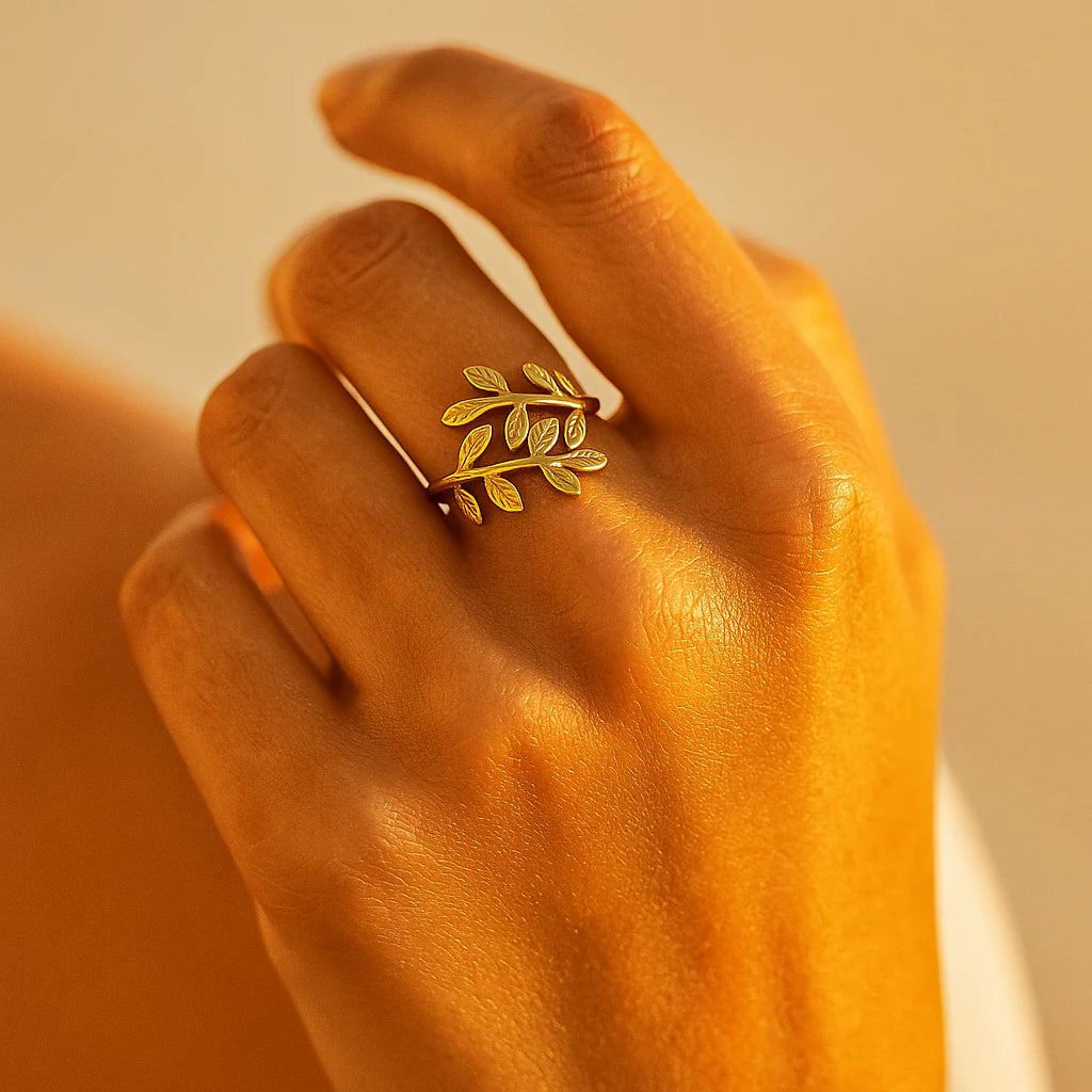Palestine Olive Leaf Ring