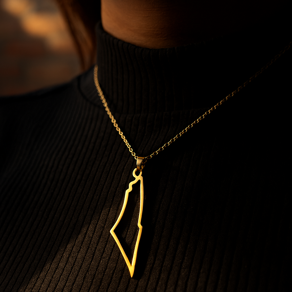 Palestine Map Necklace