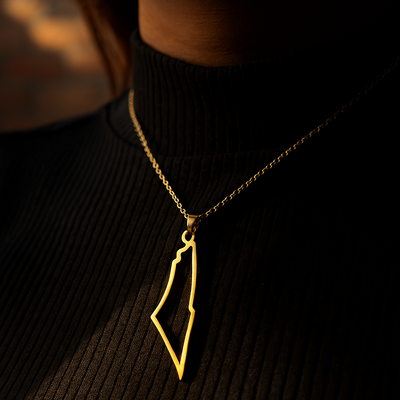 Palestine Map Necklace