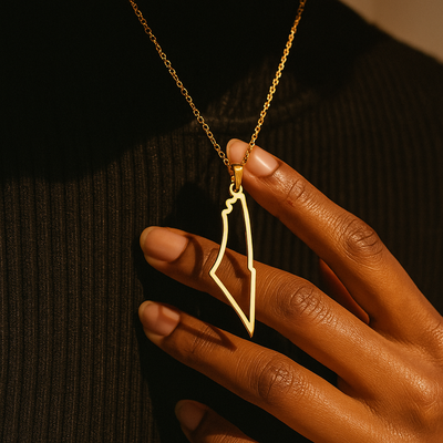 Palestine Map Necklace