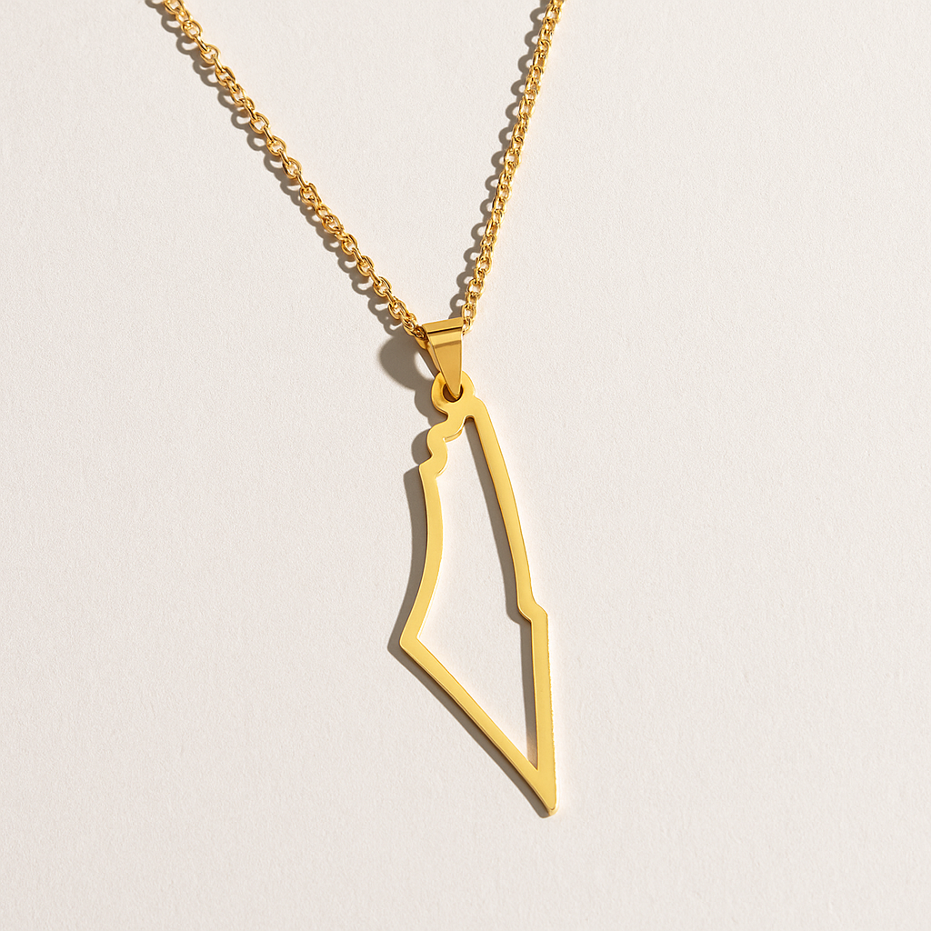 Palestine Map Necklace