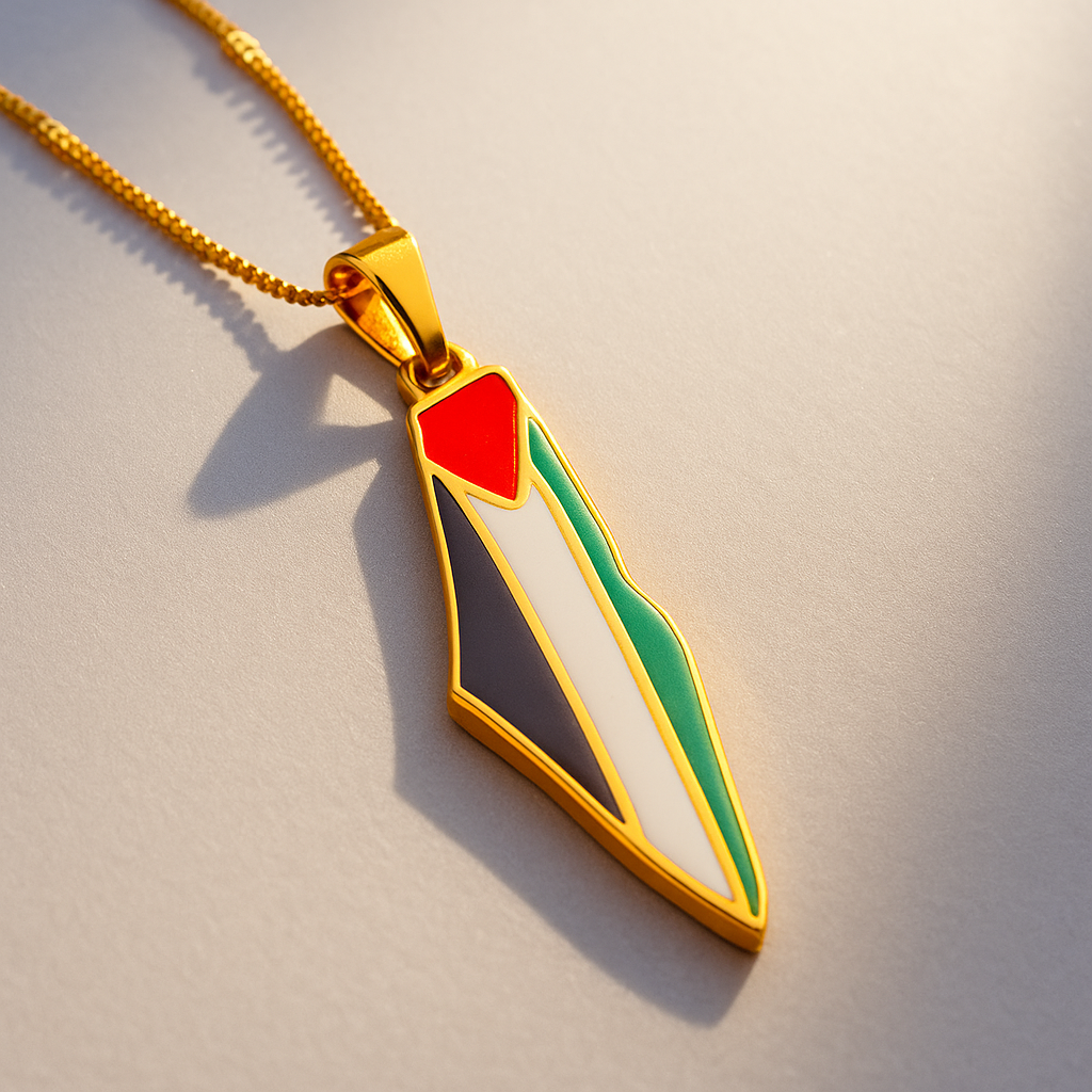 Palestine Pride Map Necklace