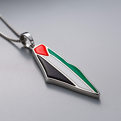 Palestine Pride Map Necklace