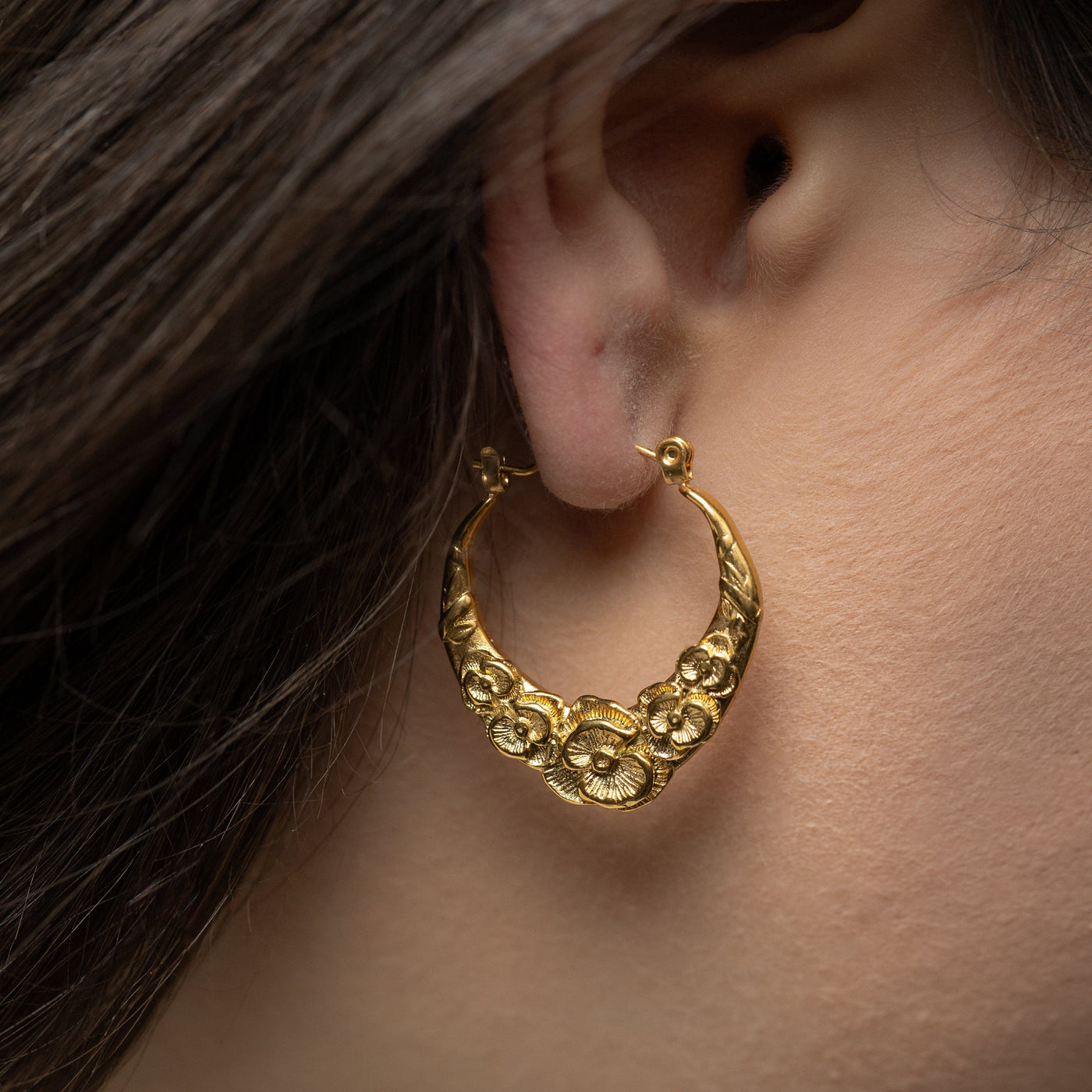 Palestine Poppy Hoops