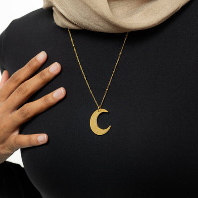 "With Hardship Comes Ease" | Crescent Necklace