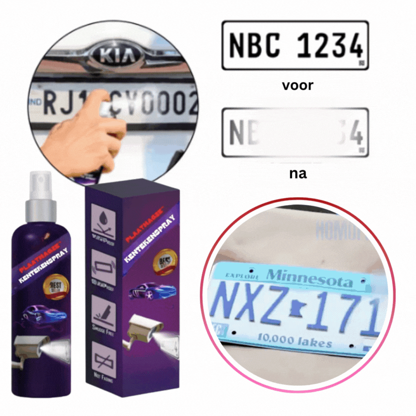 PlaatMagie™ Kentekenspray | Voorkom alle snelheidsboetes!
